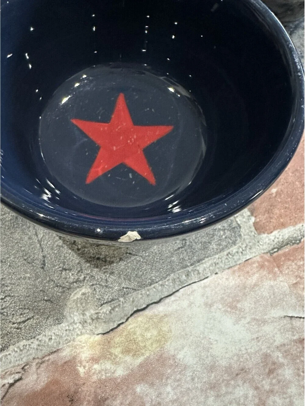dine by HD Designs Ceramic Bowl Set 3pc Blue/Red Star Round Glossy Safe